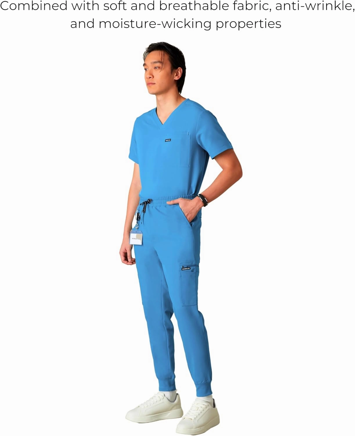 Members Only London Drawstring Men's Jogger Pants, Medical Scrubs Set, Hospital Scrub Pants