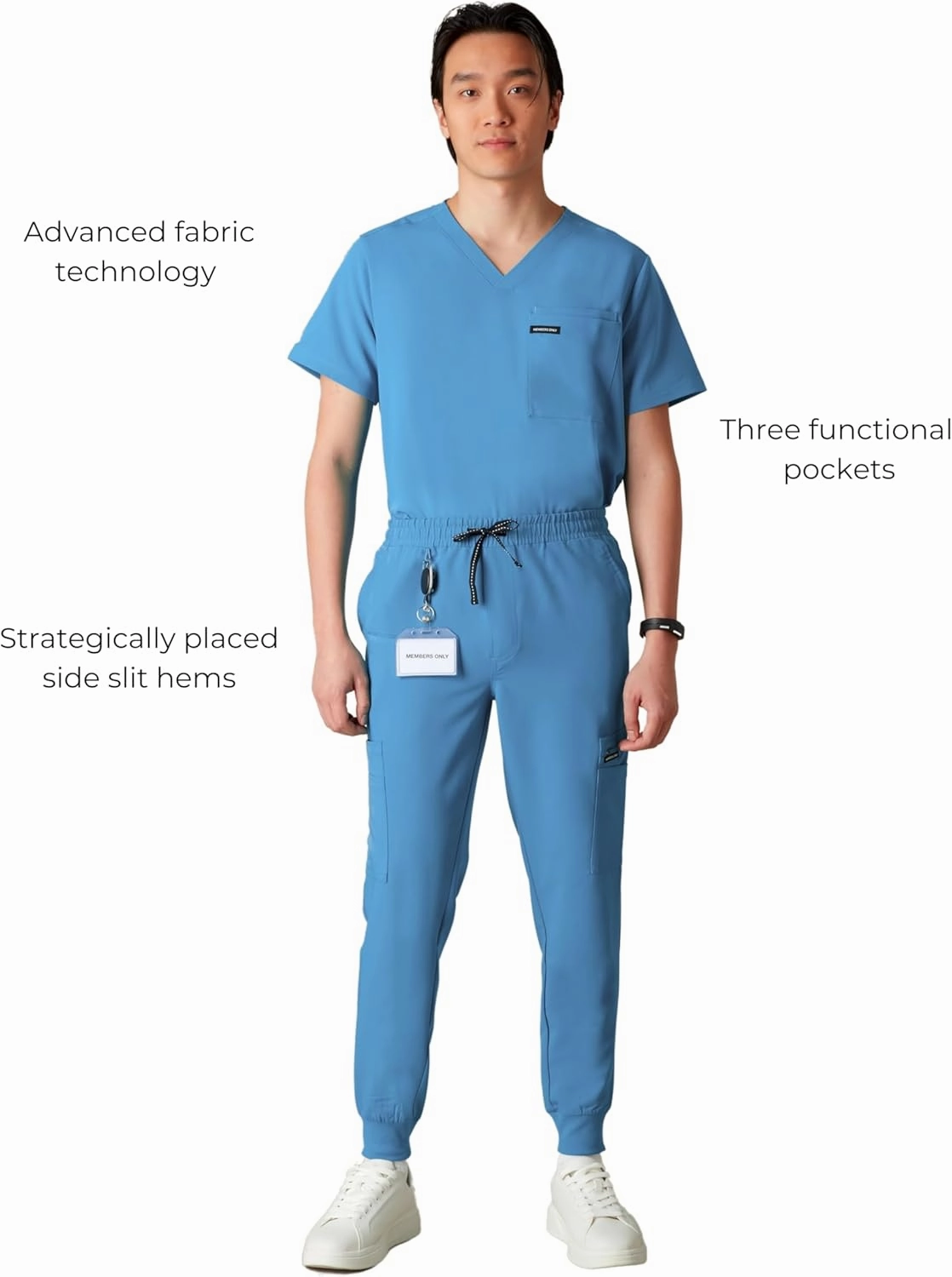 Members Only London Drawstring Men's Jogger Pants, Medical Scrubs Set, Hospital Scrub Pants