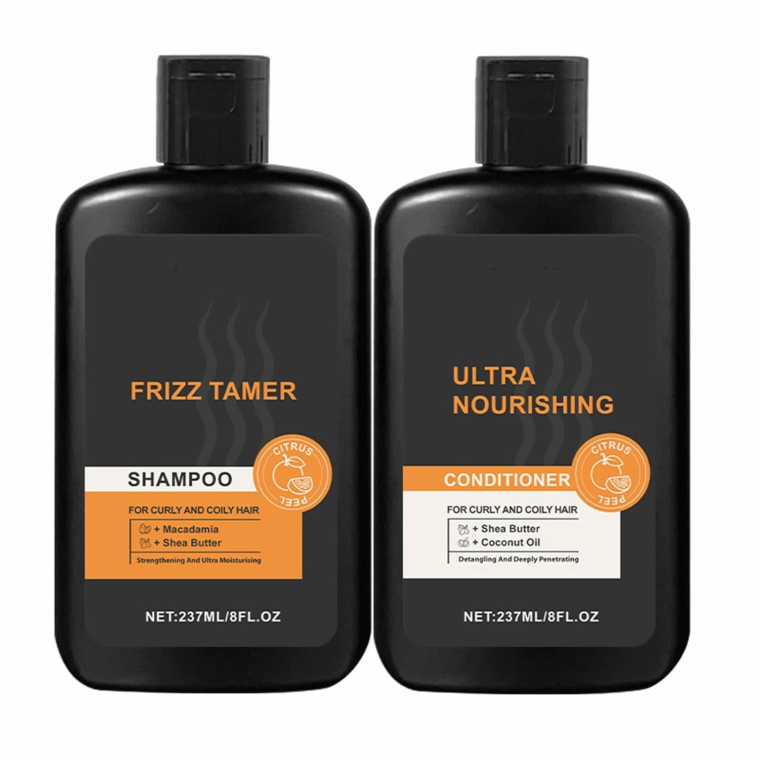 Men's Shampoo and Conditioner Set for Curly Hair, Ultra Nourishing with Shea Butter, 8 fl oz, 2-Pack