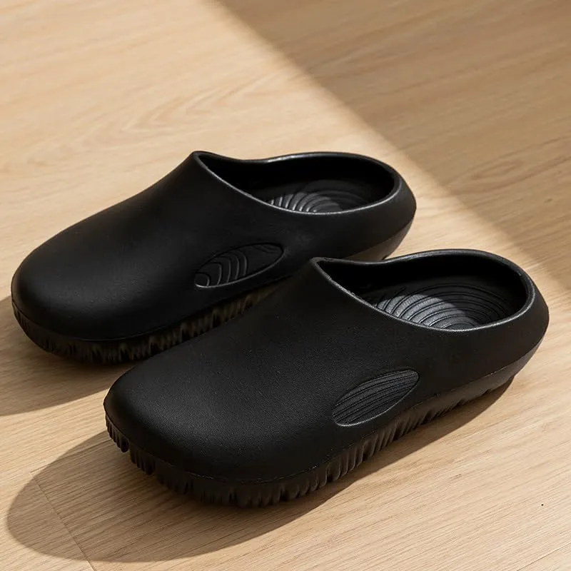 Men's slippers, arch-supported work shoes, comfortable, anti-slip and waterproof nurse sandals, one-foot outdoor beach shoes to close the toes