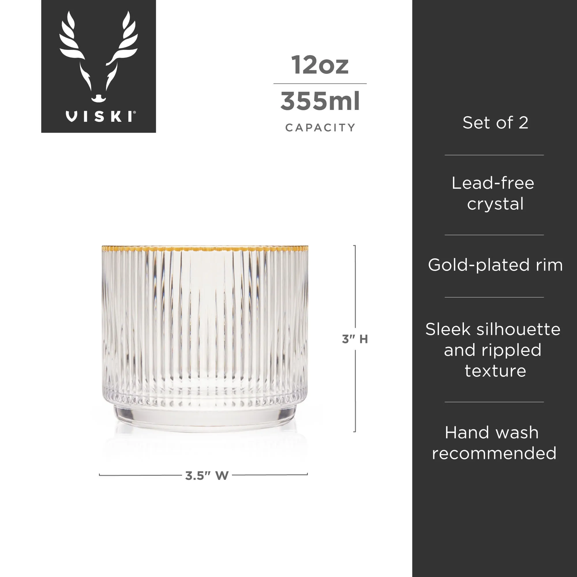 Meridian crystal lowball tumblers viski®
