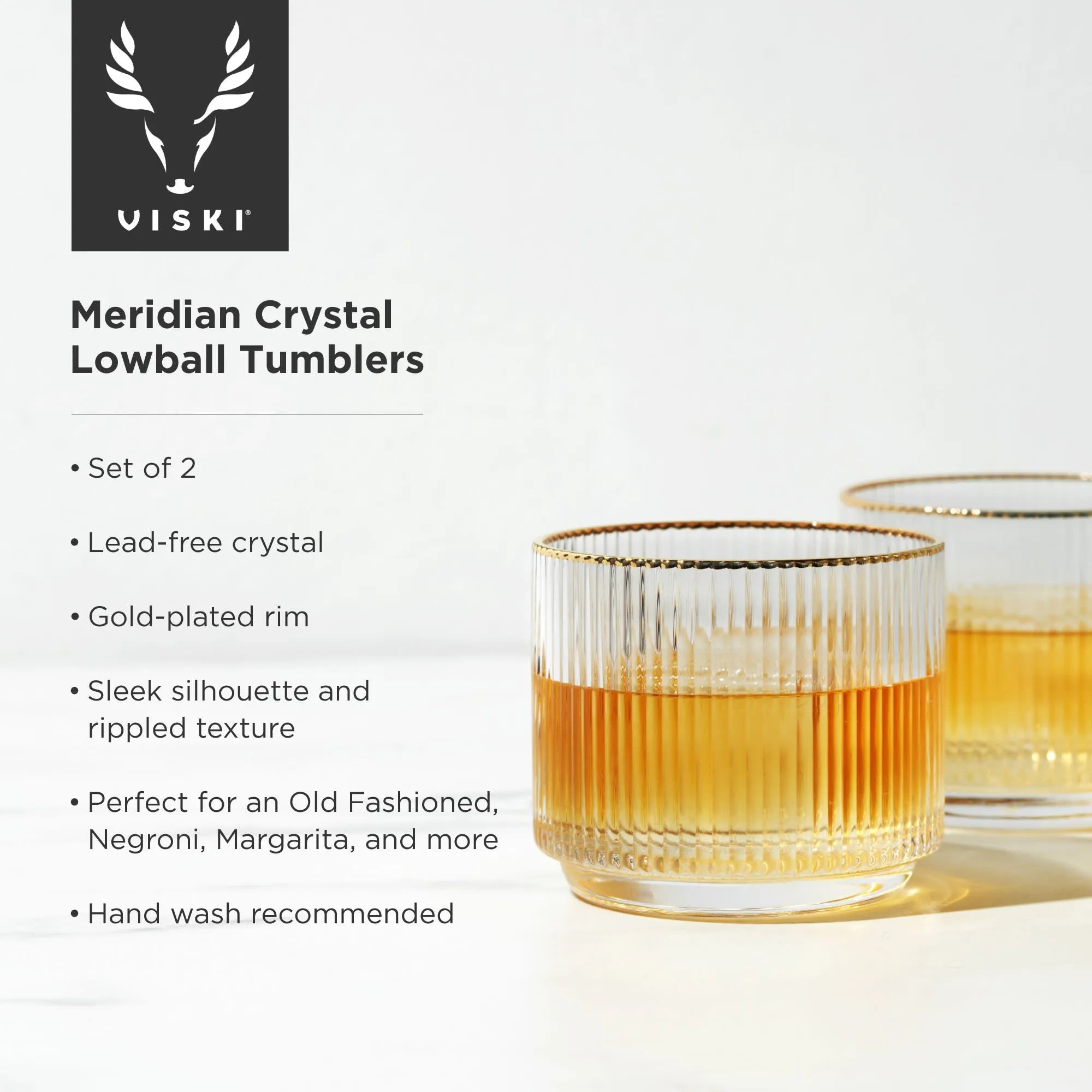 Meridian crystal lowball tumblers viski®