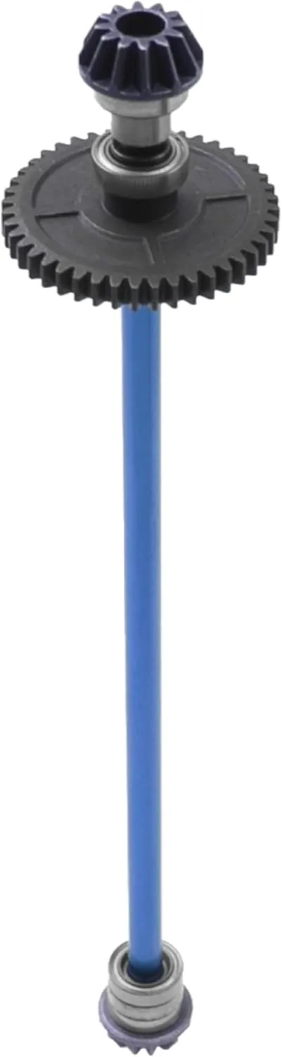 Metal Center Drive Shaft RC Car Central Transmission Shaft w/ 27T Motor Gear Upgrade Part Compatible with Wltoys 144001 1/14 RC Car Buggy (Blue)