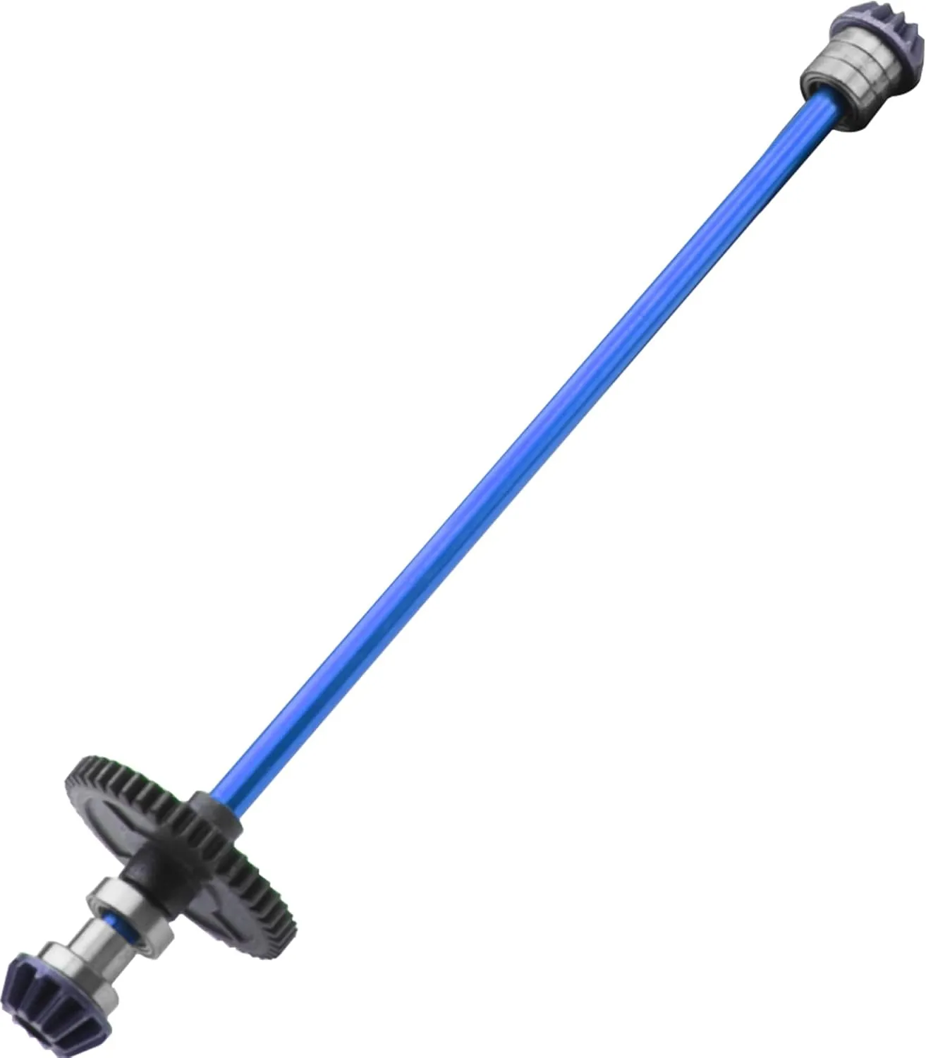 Metal Center Drive Shaft RC Car Central Transmission Shaft w/ 27T Motor Gear Upgrade Part Compatible with Wltoys 144001 1/14 RC Car Buggy (Blue)