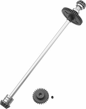 Metal Center Drive Shaft RC Car Central Transmission Shaft w/ 27T Motor Gear Upgrade Part Compatible with Wltoys 144001 1/14 RC Car Buggy (Silver)