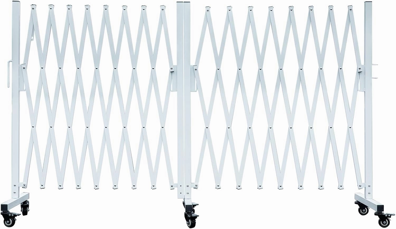 Metal Expandable Barrier, Rotating Design, Mobile Safety Barrier, 18 Feet, Indoor/Outdoor Accordion Gates, Flexible Retractable Fence, 0-180 Degrees Rotatable