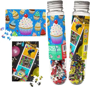 MicroPuzzles “Celebration” Mini Jigsaw Puzzle 2-Pack – 150-Piece Festive Party Travel 4×6 in Puzzle Gift | Made in USA | Small Business
