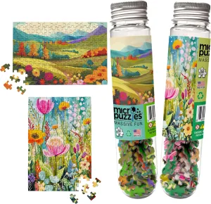 MicroPuzzles “Fields & Flowers” Mini Jigsaw Puzzle 2-Pack – 150-Piece Floral Pocket 4×6 in Puzzle Gift | Made in USA | Small Business