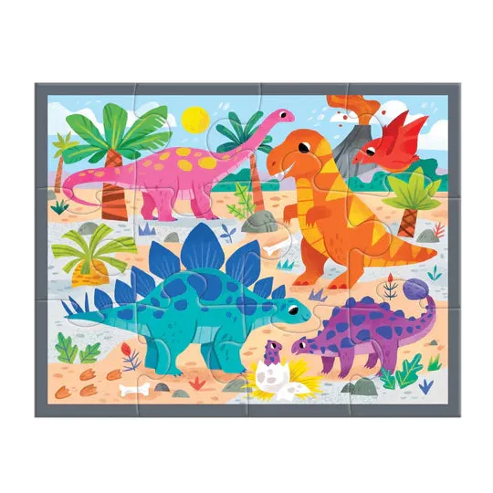 Mighty Dinosaurs 12pc Pouch Puzzle