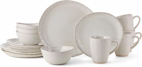 Mikasa Cora 16 Piece Dinnerware Set, Service For 4, Cream