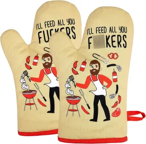 Miracu Funny Oven Mitts, Presents for Chefs, Funny Cooking Gadgets, BBQ Oven Mitt, Unique Gifts for Cooks Dad Brother Him, Manly Fathers Day, Housewarming Grilling Kitchen Chef Gifts for Men Who Cook