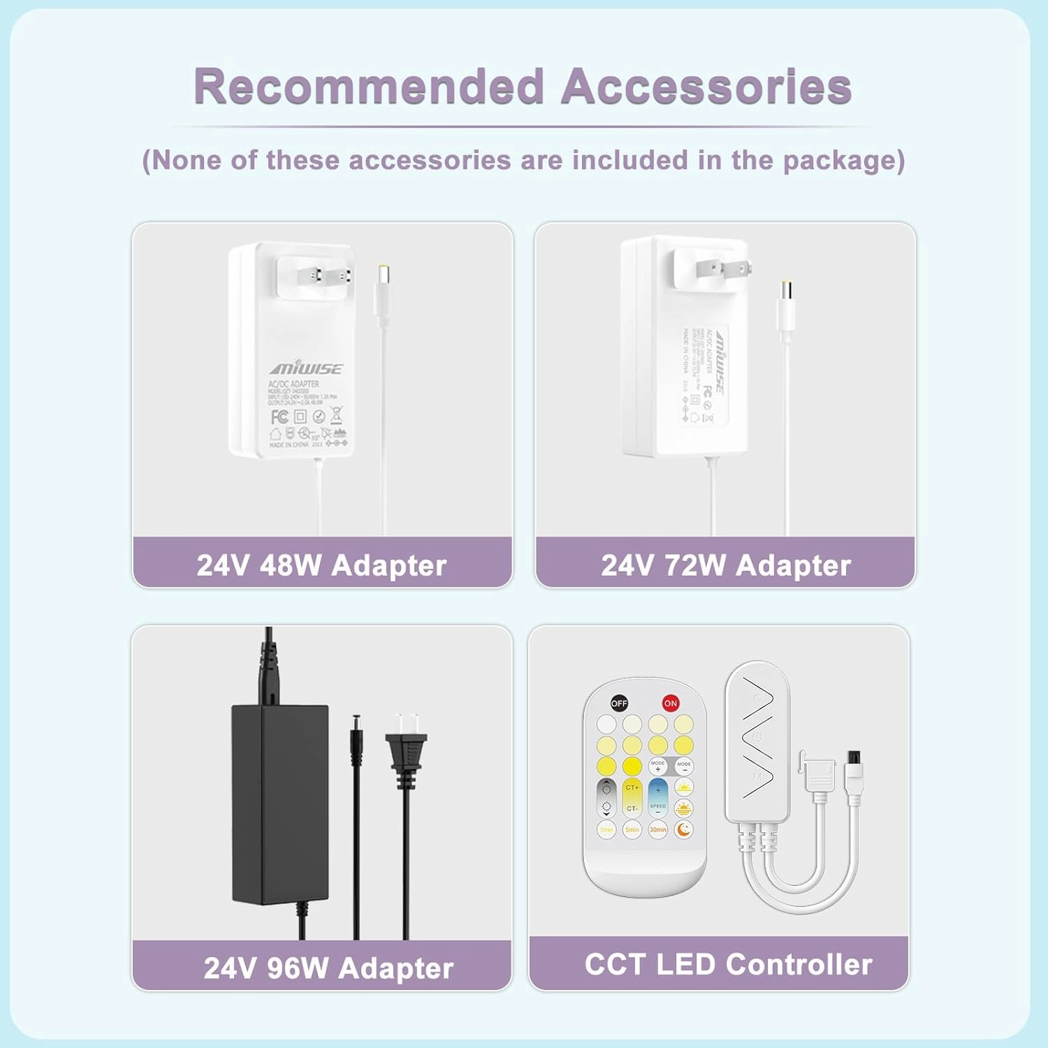 MIWISE CCT COB LED Strip Light Tunable White,20ft/6.1m Dimmable 2700K-6500K CRI90  24V LED Tape Light,for Under Cabinet Bedroom Kitchen DIY Lighting(Power Supply & Controller NOT Included)