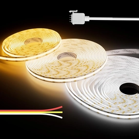 MIWISE CCT COB LED Strip Light Tunable White,20ft/6.1m Dimmable 2700K-6500K CRI90  24V LED Tape Light,for Under Cabinet Bedroom Kitchen DIY Lighting(Power Supply & Controller NOT Included)