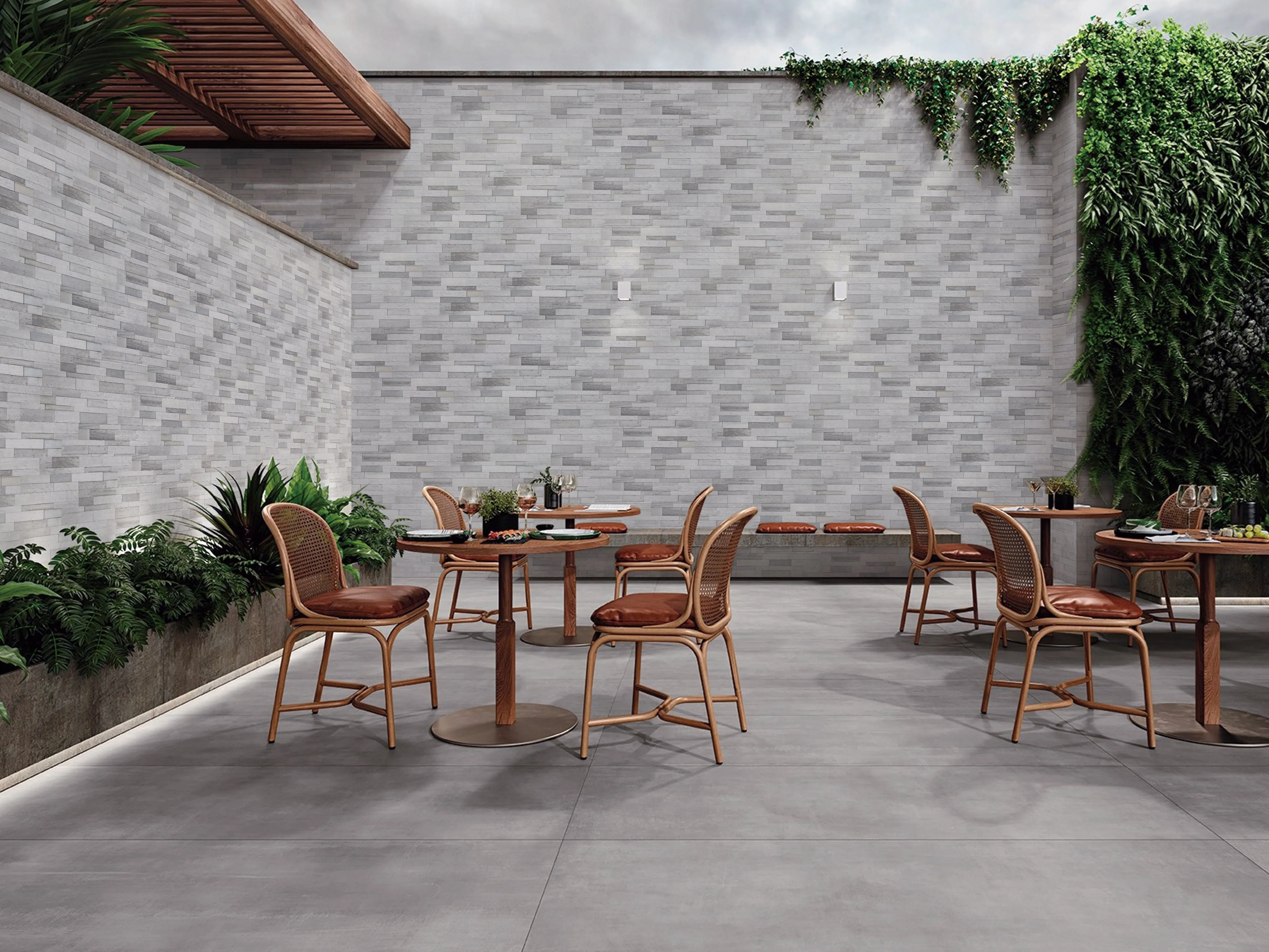 Modern Ledgestone Wooden Blue 6X24 Porcelain