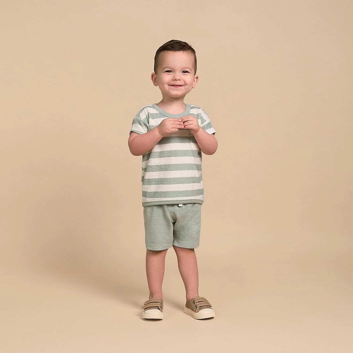 Modern Moments by Gerber Baby Boys' 2-Piece Knit Terry Shirt and Short