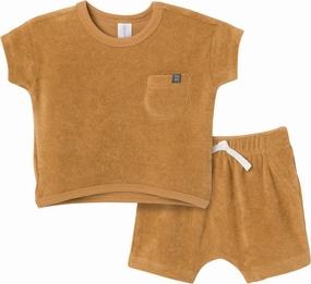 Modern Moments by Gerber Baby Boys' 2-Piece Knit Terry Shirt and Short