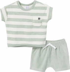 Modern Moments by Gerber Baby Boys' 2-Piece Knit Terry Shirt and Short