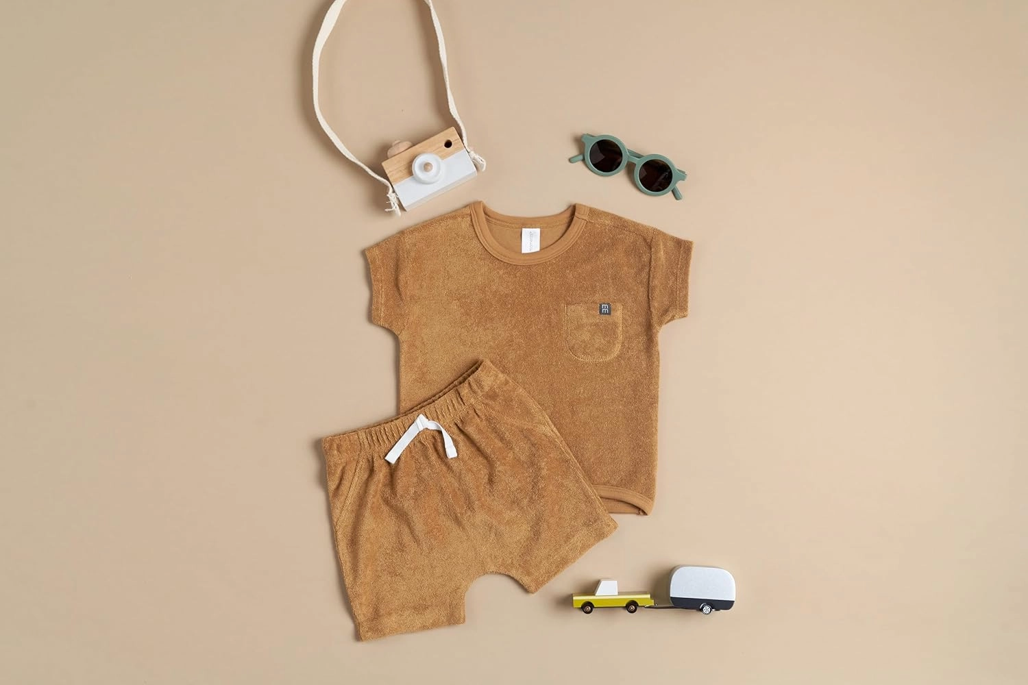 Modern Moments by Gerber Baby Boys' 2-Piece Knit Terry Shirt and Short