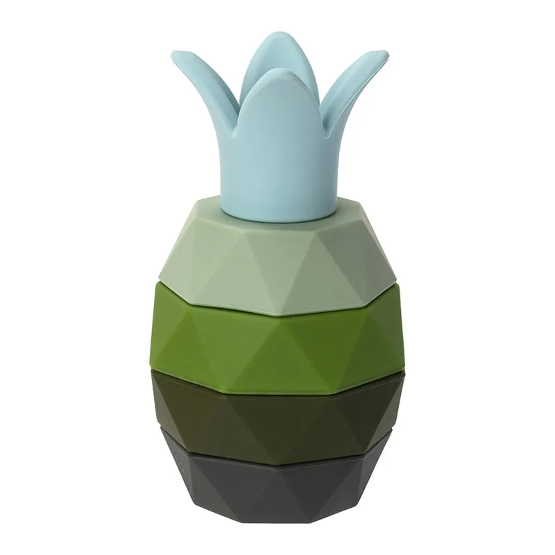 Montessori Building Silicone Stacking Blocks - Pineapple