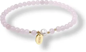 Morchic 4mm Natural Gemstone Beads Stretch Bracelet for Women, With Freshwater Pearls, Energy Gem Birthday Gift for Her 7.2”