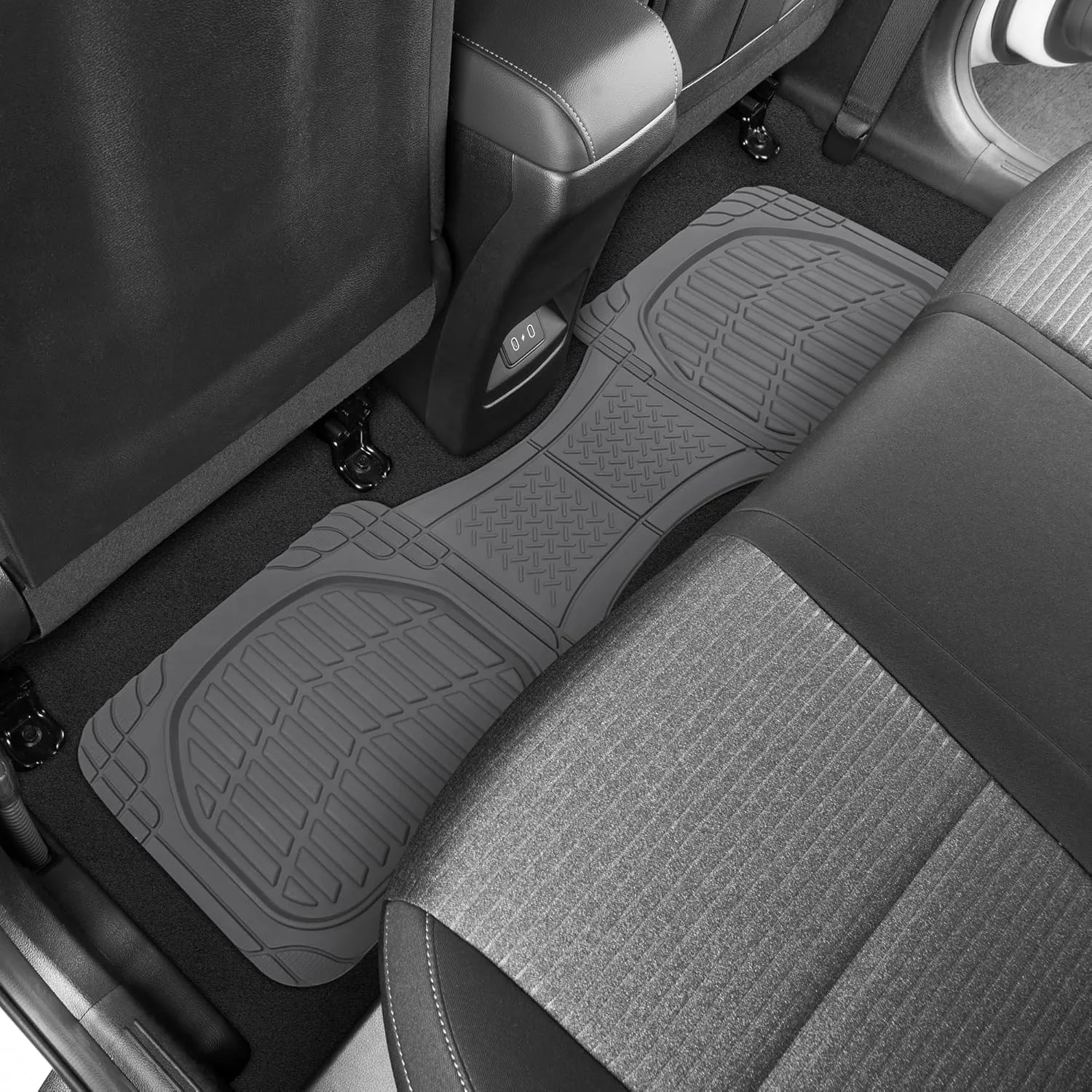Motor Trend FlexTough Floor Mats for Cars, Gray Deep Dish All-Weather Mats, Waterproof Trim-To Fit Automotive Floor Mats for Trucks SUV, Universal Liner Car Accessories
