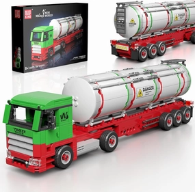 Mould King Tanker Truck Building Set, Realistic American Style Oil Tanker Model for Boys/Girls Ages 8 , 24075 STEM Toy Vehicles with Detailed Interior, Collectible Model for Adults (556 PCS)