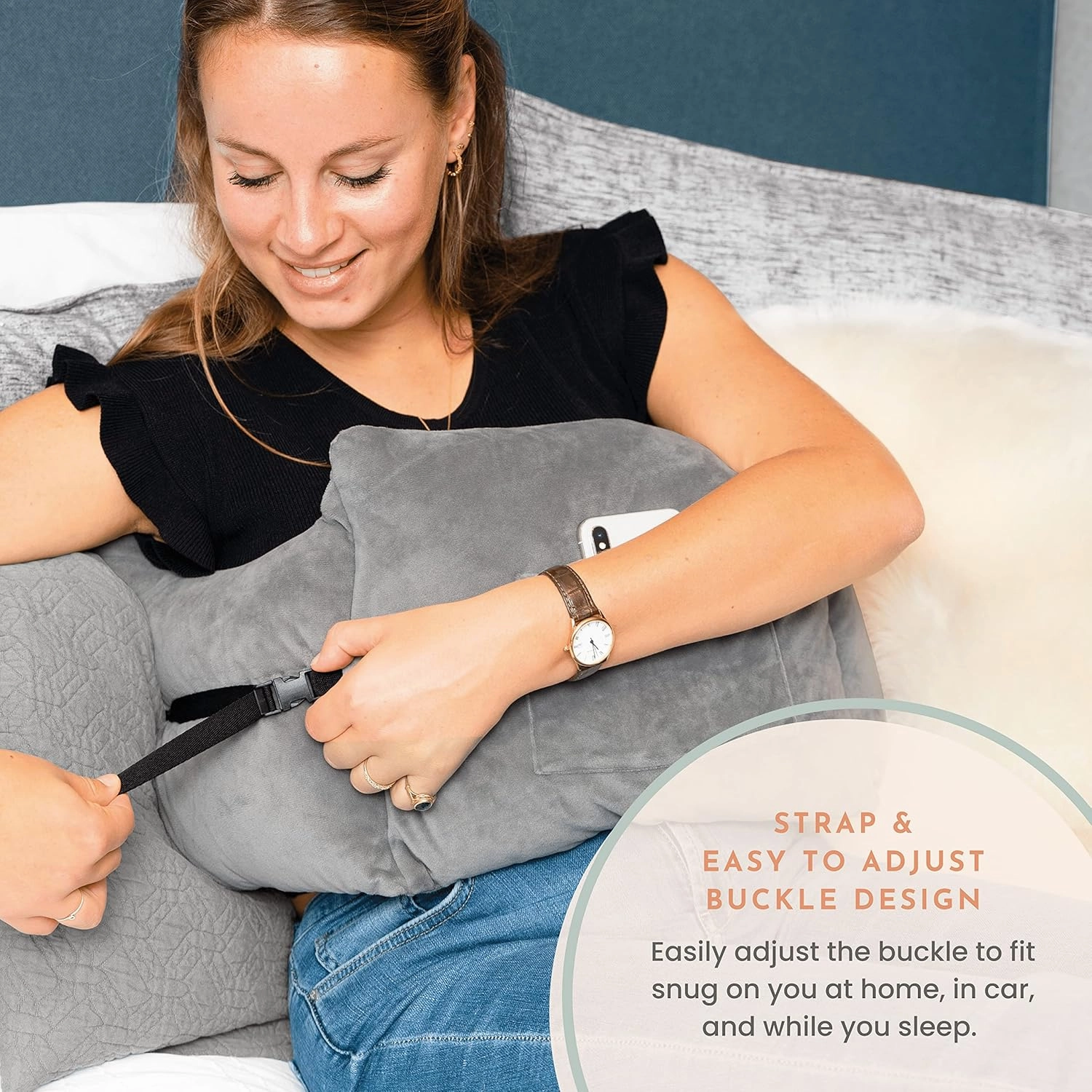 MOYOAMA Post Mastectomy Pillow - Recovery After Breast Cancer Surgery, Breast Augmentation - Lightweight Post Surgery Pillow with 4 Built-in Pockets to Support Healing - Breast Cancer Gifts for Women