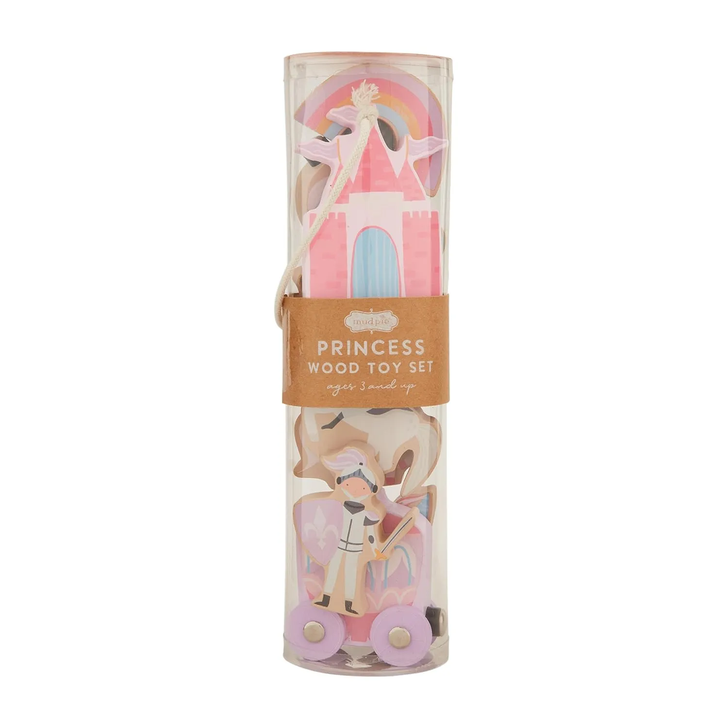 Mud Pie Kids Wood Princess Toy Set; Pieces Approx 3" X 3"