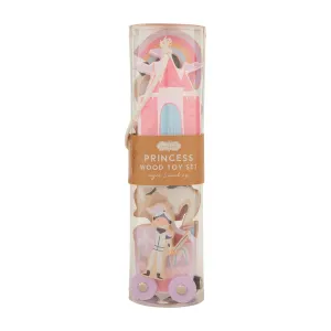 Mud Pie Kids Wood Princess Toy Set; Pieces Approx 3" X 3"