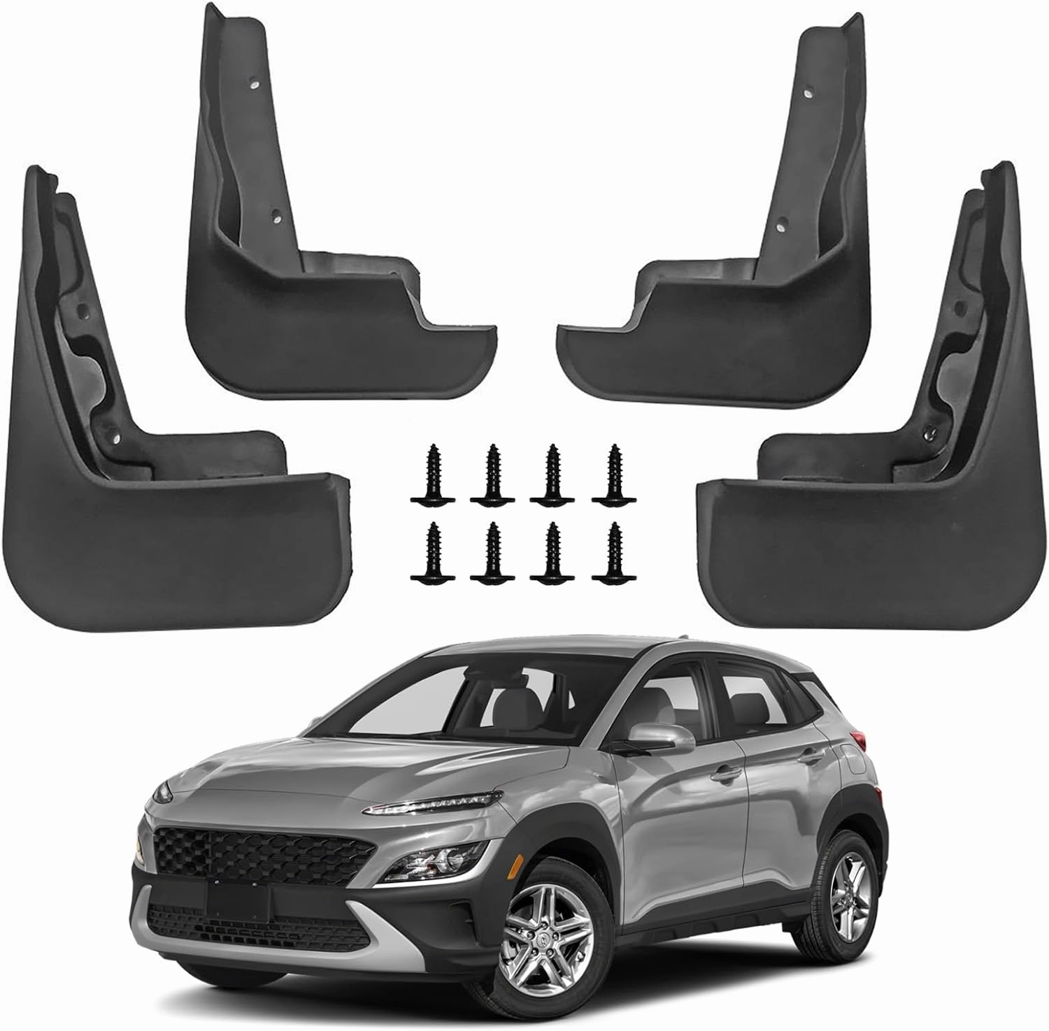 Mud Flaps for Hyundai Kona 2018-2023 Mud Guards Splash Guards Tire Protector Mudguard Accessories Front & Rear 4pcs Set 2019 2020 2021 2022