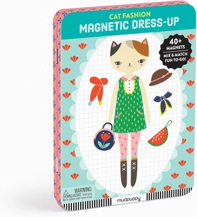 Mudpuppy Cat Fashion Magnetic Figures, 6 x 8 x 1",for 72 months to 120 months