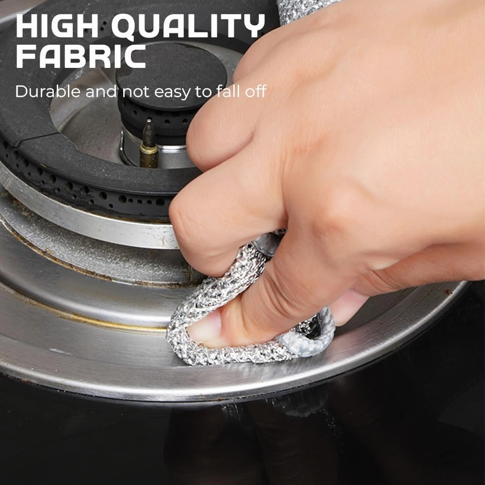 Multipurpose Wire Dishwashing Rags for Wet and Dry, 2024 New Non-Scratch Wire Dishcloth Scrubbing Wire Dishwashing Rag, Reusable Metal Wire Dishwashing Cloth for Home Kitchen Cooktop (5)