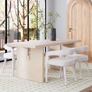 Nathan James Briggs Modern Dining Table for 6, Small Rectangle Dining Table, Solid Wood in Raw Oak