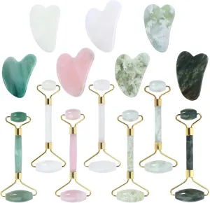 Natural Jade Roller Gua Sha Set Facial Massage,XiuYu Set