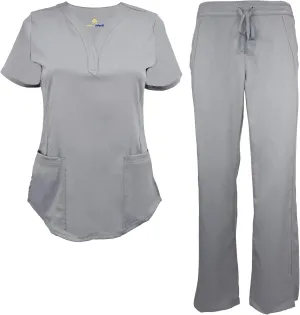 Natural Uniforms Women's Ultra Soft Y-Neck Scrub Set 8200-9200