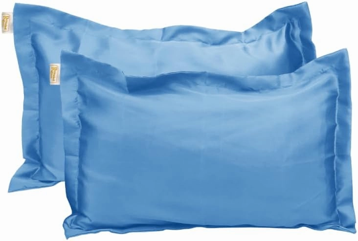 Natural hair essentials reversible and adjustable Satin bonnet, satin pillowcases, satin Scrunchies and headband set of 8 pieces (Light blue)