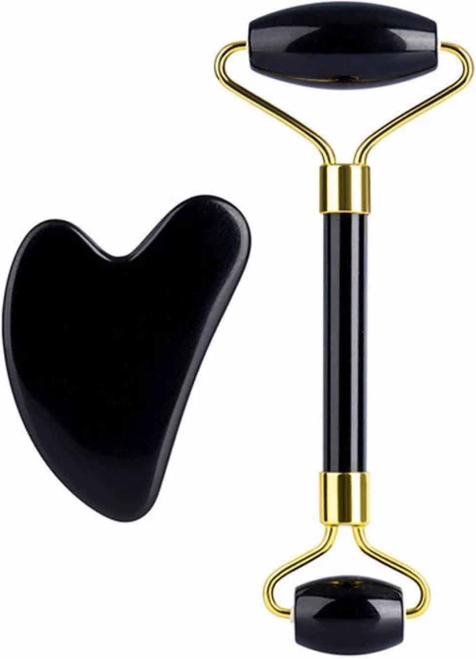 Natural Stone Guasha Massage Gouache Scraper For Face Jade Roller Massager Set Black Obsidian Gua Sha Board Facial Tool,type 3