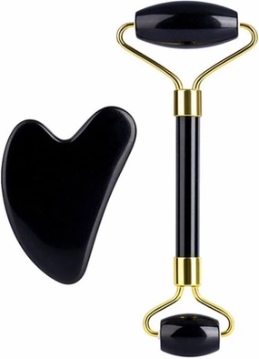 Natural Stone Guasha Massage Gouache Scraper For Face Jade Roller Massager Set Black Obsidian Gua Sha Board Facial Tool,type 3