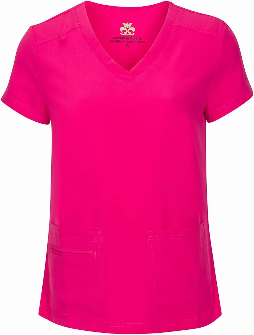 Natural Uniforms Women's Cool Stretch V-Neck Top and Cargo Pant Scrub Set with Regular and Petite Sizes