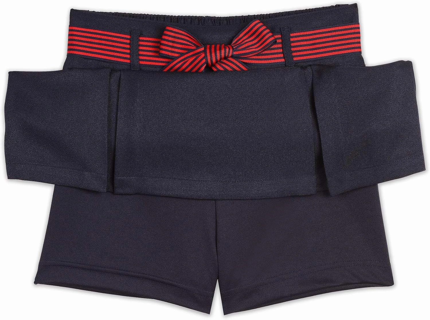 Nautica Girls' School Uniform Pleated Pull-on Scooter Skirt with Undershorts, Knit Waistband