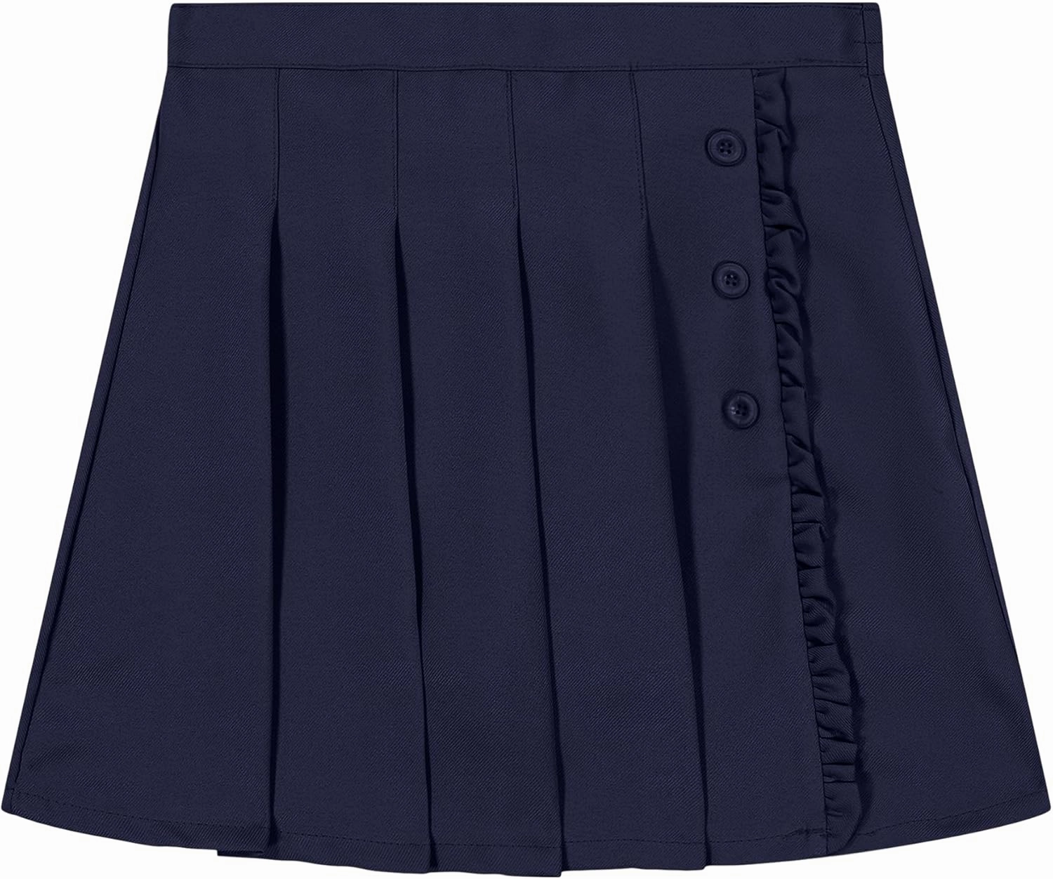 Nautica Girls' School Uniform Pleated Pull-on Scooter Skirt with Undershorts, Knit Waistband
