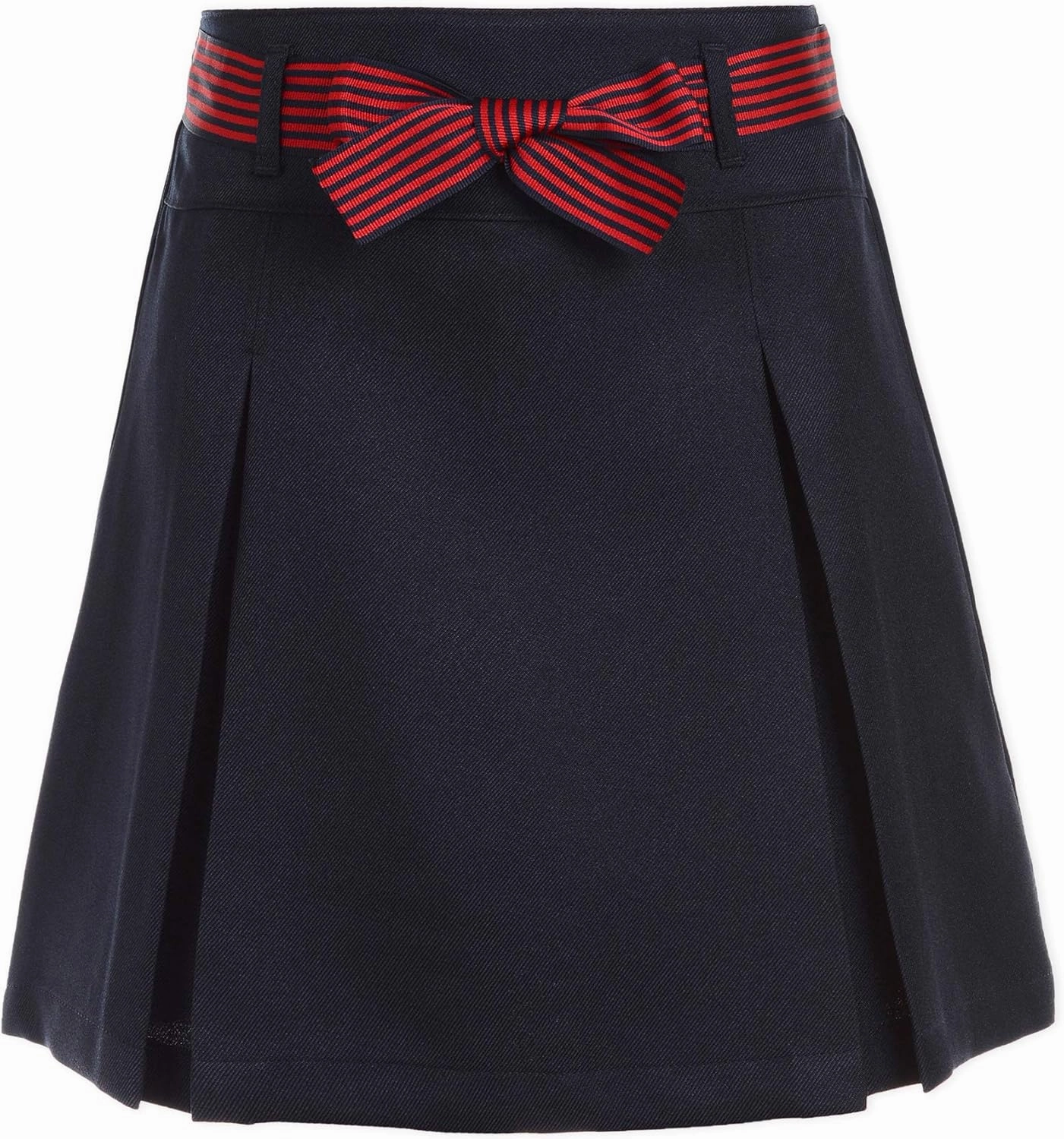 Nautica Girls' School Uniform Pleated Pull-on Scooter Skirt with Undershorts, Knit Waistband