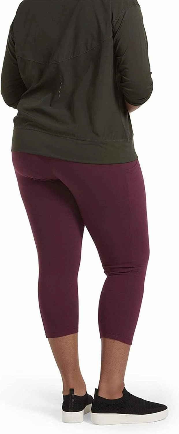 No Nonsense Women's Classic Denim Capri Leggings with Pockets, Comfortable Stretch Pull on Pants