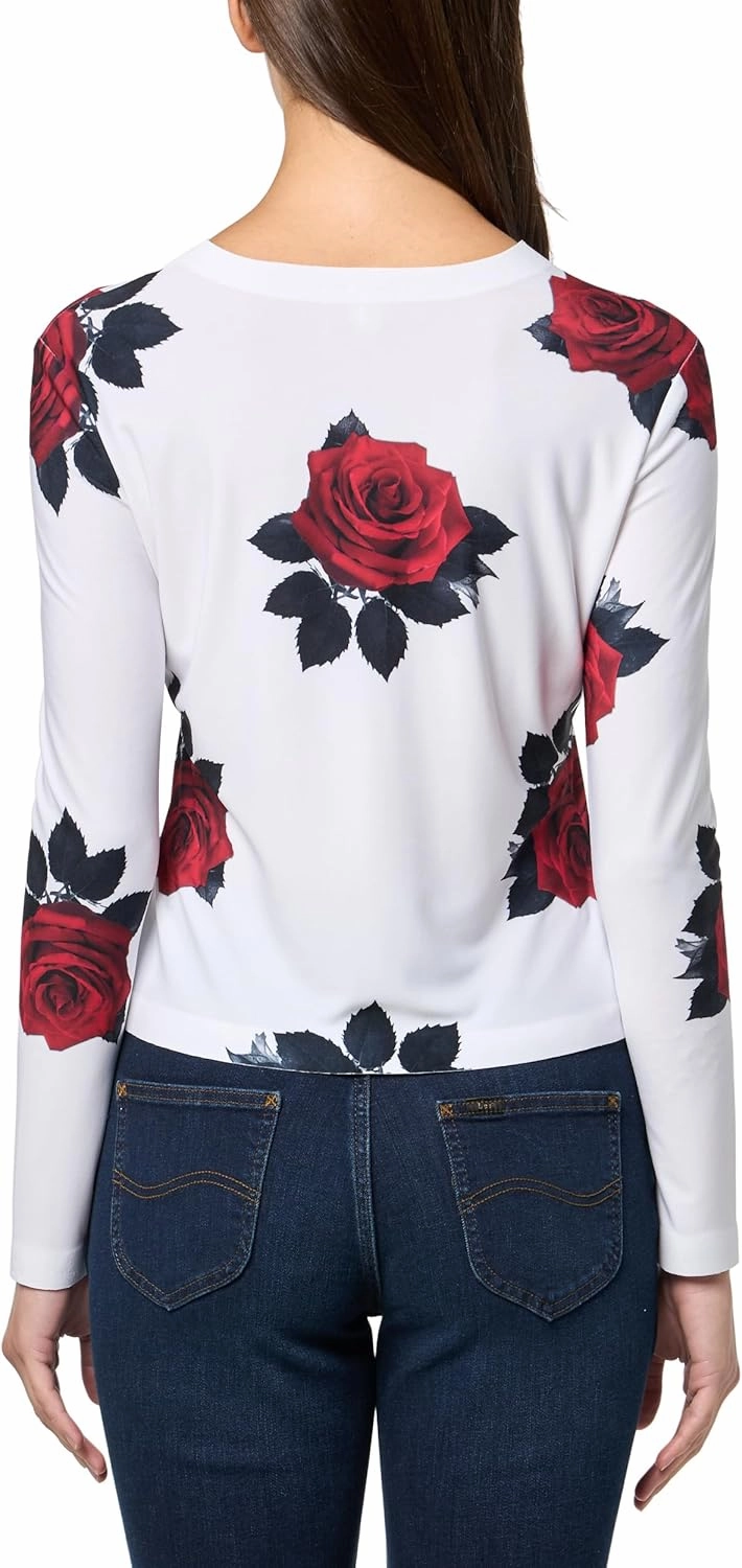Norma Kamali Women's Long Sleeve Crew Top Short