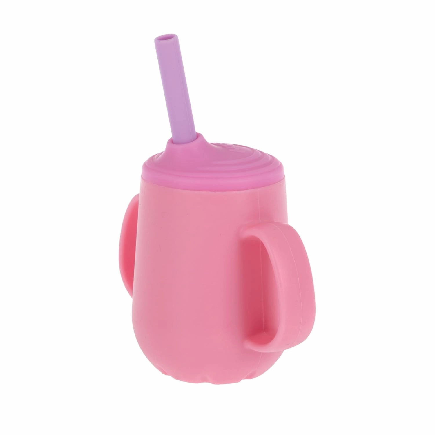 Nuby 3-Stage Training Cup Set - Silicone Tumbler with Spout and Straw Combo - 4 oz - 6  Months - Girls