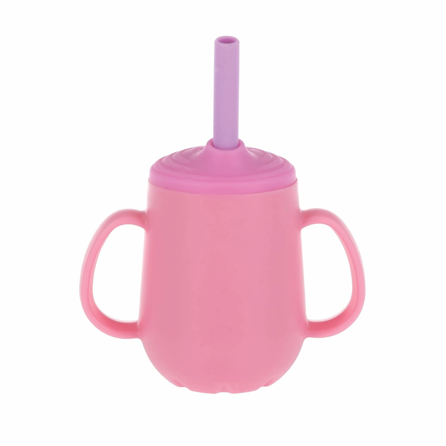 Nuby 3-Stage Training Cup Set - Silicone Tumbler with Spout and Straw Combo - 4 oz - 6  Months - Girls