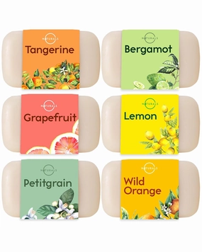 O NATURALS 100% Natural Bar Soap - Gift Set - Organic Ingredients & Essential Oils - Spa Gifts for Women & Men, Body Wash & Face Soap - 6PC Citrus Soap Collection