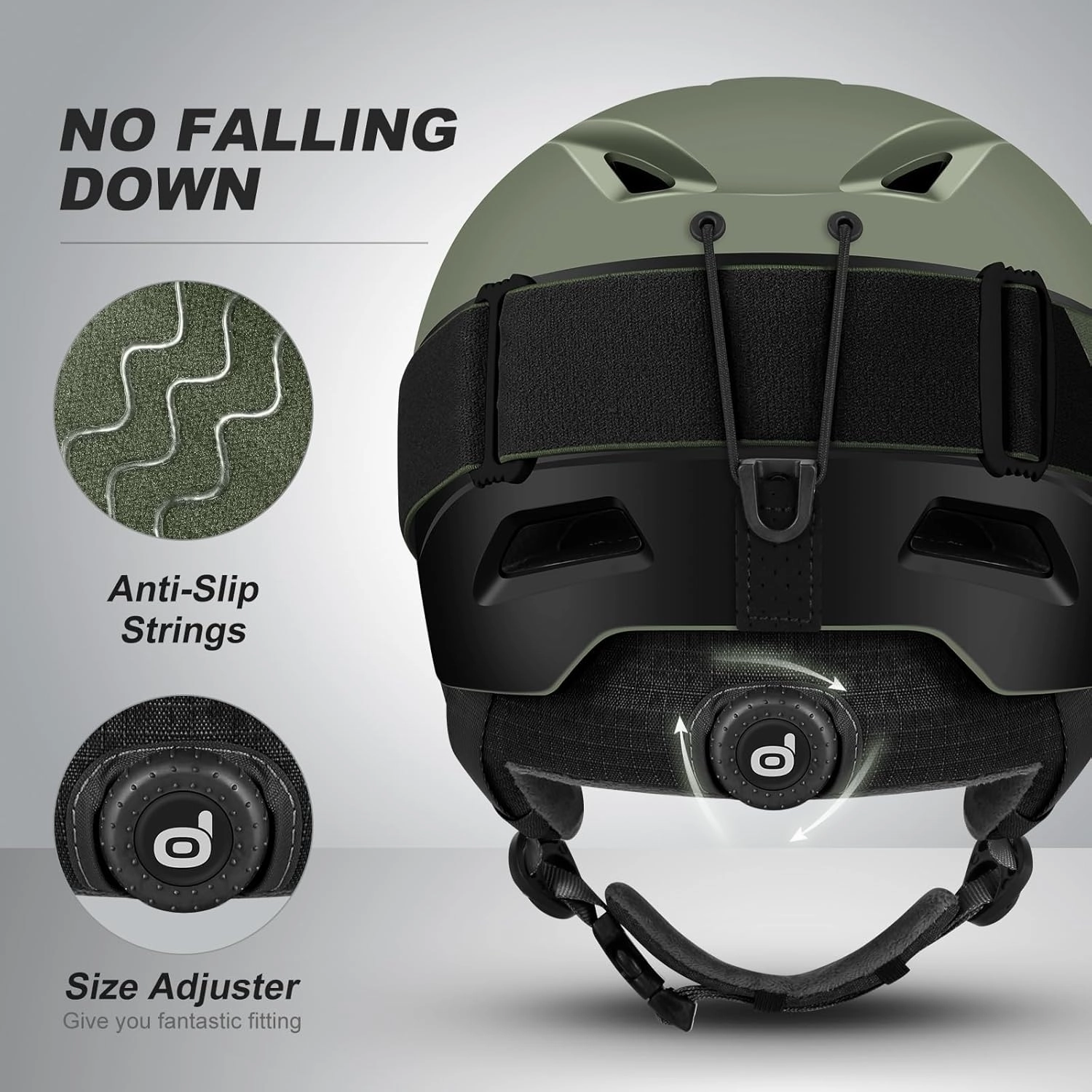 Odoland Ski Helmet, Snowboard Helmet with Ski Goggles, Audio Compatible, Shockproof, Windproof, Snow Sports Helmet and Protective Glasses for Men Women Youth