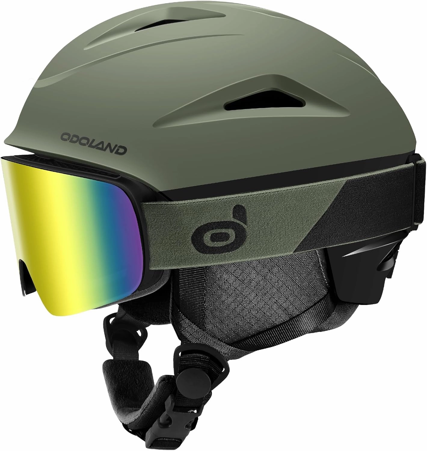 Odoland Ski Helmet, Snowboard Helmet with Ski Goggles, Audio Compatible, Shockproof, Windproof, Snow Sports Helmet and Protective Glasses for Men Women Youth