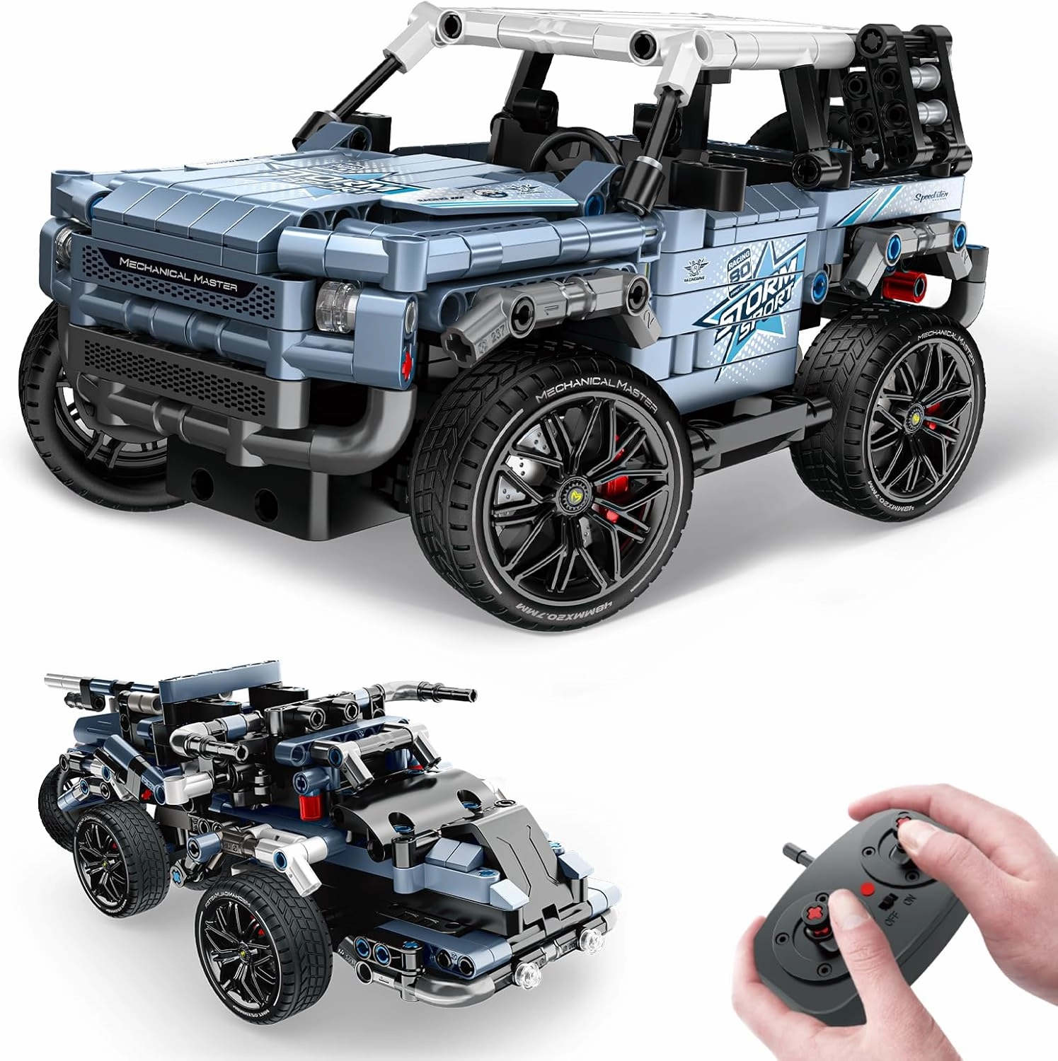 Off Road Pickup 4x4 Building Kit, 2 in 1 Stem Building Toy with Remote Control, Technique Race Car Building Toy for Kids, Birthday Gift Idea for Boys Ages 6  (503 PCS)